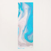 Sea Glass Blue und Green Marble Fluid Art Yogamatte (Rückseite)