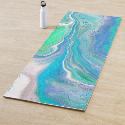 Sea Glass Blue und Green Marble Fluid Art Yogamatte (Beispiel)