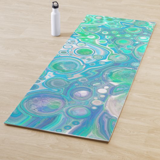 Sea Glass Blue und Green Marble Fluid Art Yogamatte (Beispiel)