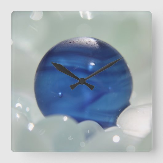Sea Glass Clock Quadratische Wanduhr (Vorderseite)