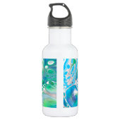 Sea Glass Digitale Abstrakte Kunst Edelstahlflasche (Rückseite)