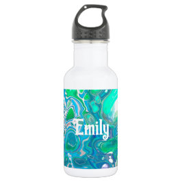 Sea Glass Digitale Abstrakte Kunst Edelstahlflasche