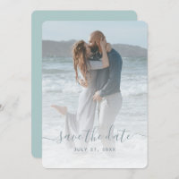Sea Glass Dusty Blue Foto Save the Date Hochzeit