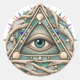 Sea Glass Eye 3 Zoll runder Aufkleber