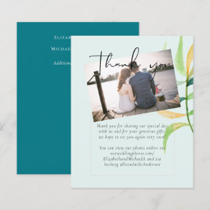 Sea Glass Green Blue Tropical Leaf Hochzeit