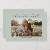 Sea Glass Green Elegant Modernes Boho Save the Dat Einladung (Vorne/Hinten)