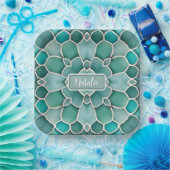 Sea Glass Green - Ocean, Beach oder Undersea Theme Pappteller (Party)