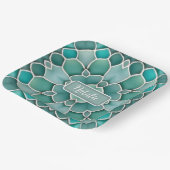 Sea Glass Green - Ocean, Beach oder Undersea Theme Pappteller (Gewinkelt)