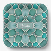 Sea Glass Green - Ocean, Beach oder Undersea Theme Pappteller (Vorderseite)