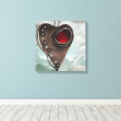 Sea Glass Heart Leinwanddruck (Insitu (Holzboden))