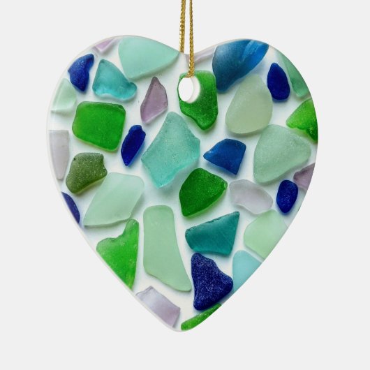 Sea Glass Heart Mother's Day Ornament (Rechts)
