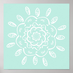 Sea Glass Mandala Poster