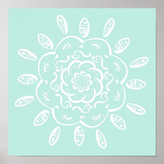 Sea Glass Mandala Poster (Vorne)