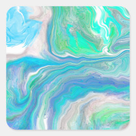 Sea Glass Marble Quadratischer Aufkleber