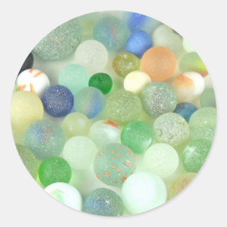 Sea Glass Marble Runder Aufkleber