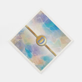 Sea Glass Monogram Beach Wedding Paper Napkin Serviette (Ecke)