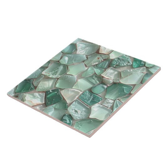 Sea Glass Mosaic Sea Foam Green ID1183 Fliese (Seite)