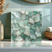 Sea Glass Mosaic Sea Foam Green ID1183 Fliese