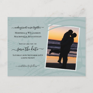 Sea Glass Musiknoten Save the Date Postkarte