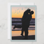 Sea Glass Musiknotens Foto Hochzeit Einladung (Rückseite)