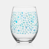 Sea Glass Painting Pattern Coastal Weinglas Ohne Stiel (Rückseite)