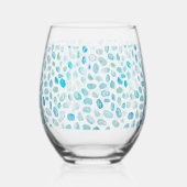 Sea Glass Painting Pattern Coastal Weinglas Weinglas Ohne Stiel (Vorderseite)