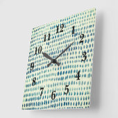 Sea Glass Pebble Malerei Strand Textur Muster Sq Quadratische Wanduhr (Winkel)