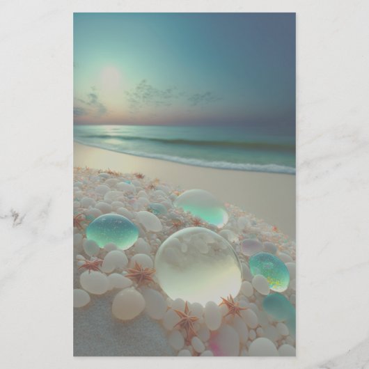 Sea Glass Seepferd Beach Hochzeitmenü Flyer (Hinten)