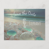 Sea Glass Seepferd | Strand Save the Date Postkarte (Vorderseite)