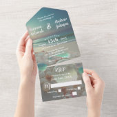 Sea Glass Shows Strand Hochzeit All In One Einladung (Abreißen)