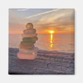 Sea Glass Sunset Magnet (Vorne)