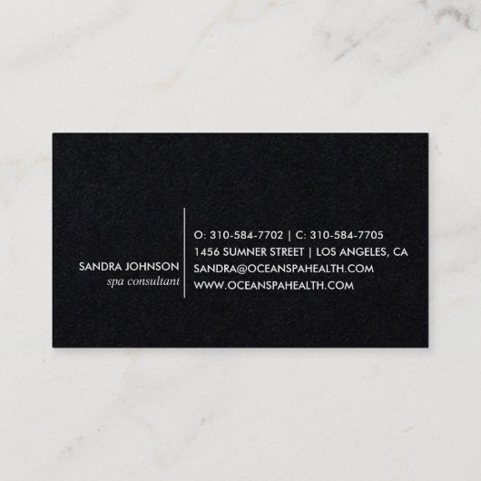 Sea Glass Tides | Blue Watercolor Business Visitenkarte (Rückseite)