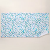 Sea Glass Türkis Muster Meerjungfrau Strandtuch (Vorderseite)
