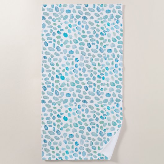 Sea Glass Türkis Muster Meerjungfrau Strandtuch (Vorderseite)