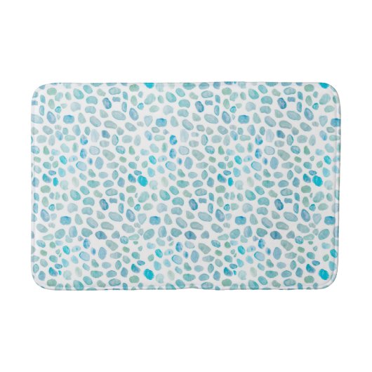 Sea Glass Türkise Beach Pebble Medium Bath Mat Badematte (Vorderseite)