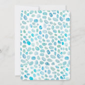 Sea Glass Wedding Monogram Blue Stripe Einladung (Rückseite)