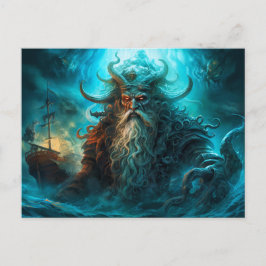 Sea God Rising from Ocean Fantasy Painting Postkarte