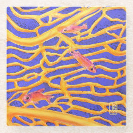 Sea Goldies Lace Coral Classy Glass Untersetzer