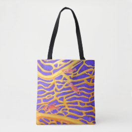 Sea Goldies on Blue All-Over-Print Tote Bag Tasche