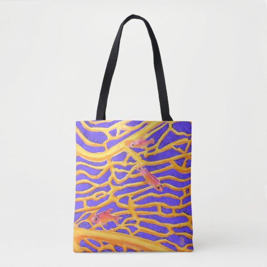 Sea Goldies on Blue All-Over-Print Tote Bag Tasche (Vorderseite)