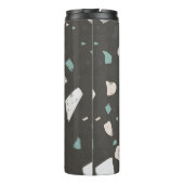Sea Green Accents Earthtones Terrazzo Muster 12oz Thermosbecher (Rückseite)