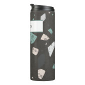 Sea Green Accents Earthtones Terrazzo Muster 12oz Thermosbecher (Nach rechts gedreht)