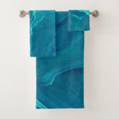 Sea Green Agate Marble Abstraction Badhandtuch Set (Insitu)