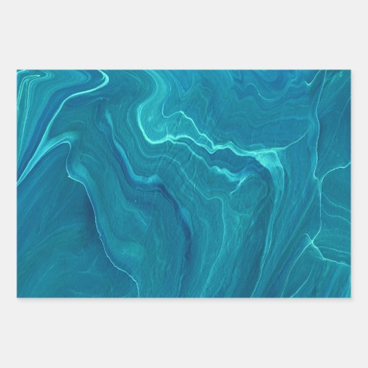 Sea Green Agate Marble Abstraction Geschenkpapier Set (Vorderseite 3)