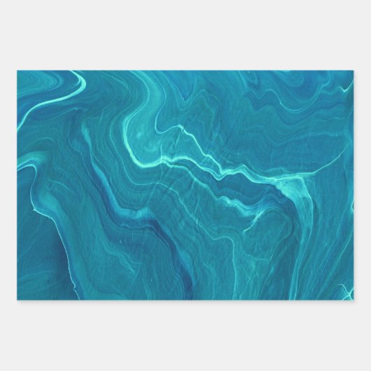 Sea Green Agate Marble Abstraction Geschenkpapier Set (Vorderseite 3)