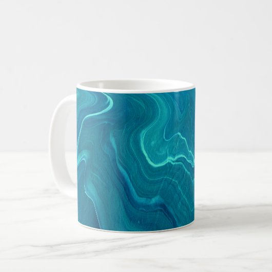Sea Green Agate Marble Abstraction Kaffeetasse (Vorderseite Links)