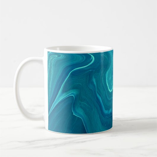 Sea Green Agate Marble Abstraction Kaffeetasse (Links)
