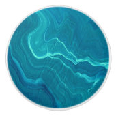 Sea Green Agate Marble Abstraction Keramikknauf (Vorderseite)