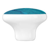 Sea Green Agate Marble Abstraction Keramikknauf (Seitenansicht)