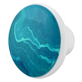 Sea Green Agate Marble Abstraction Keramikknauf (Rechts)